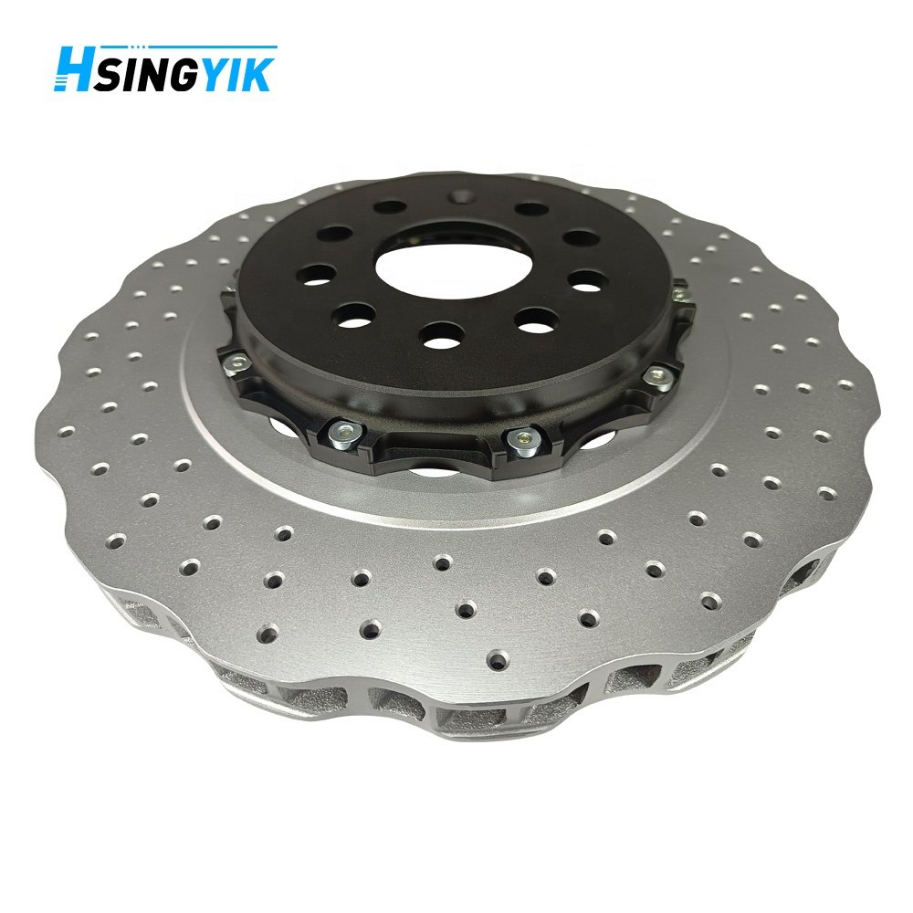 365 MM High Tech Upgrade 2-Piece Light Weight Rear Axle Drilled Brake Rotor for Tesla S Plaid Stock Calipers