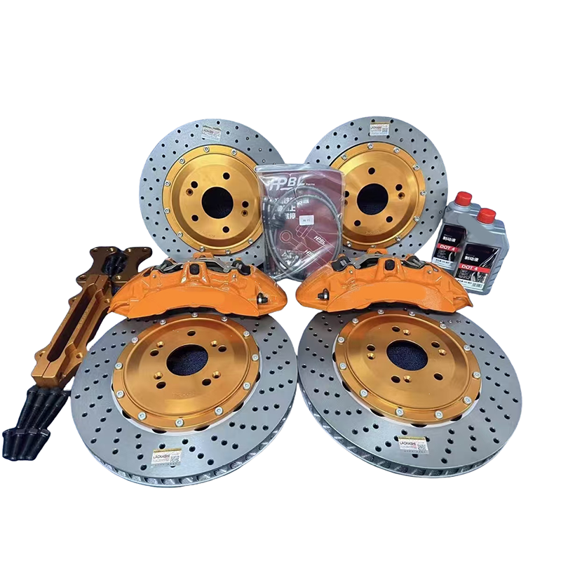 Front Big Racing Customized Red logo 6 Pot Brake Caliper V6 6 Pistons Brakes System for audi bmw E90 F30 with Hole Brake Disc