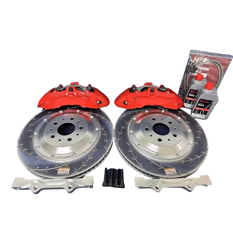 Front Big Racing Customized Red logo 6 Pot Brake Caliper V6 6 Pistons Brakes System for audi bmw E90 F30 with Hole Brake Disc