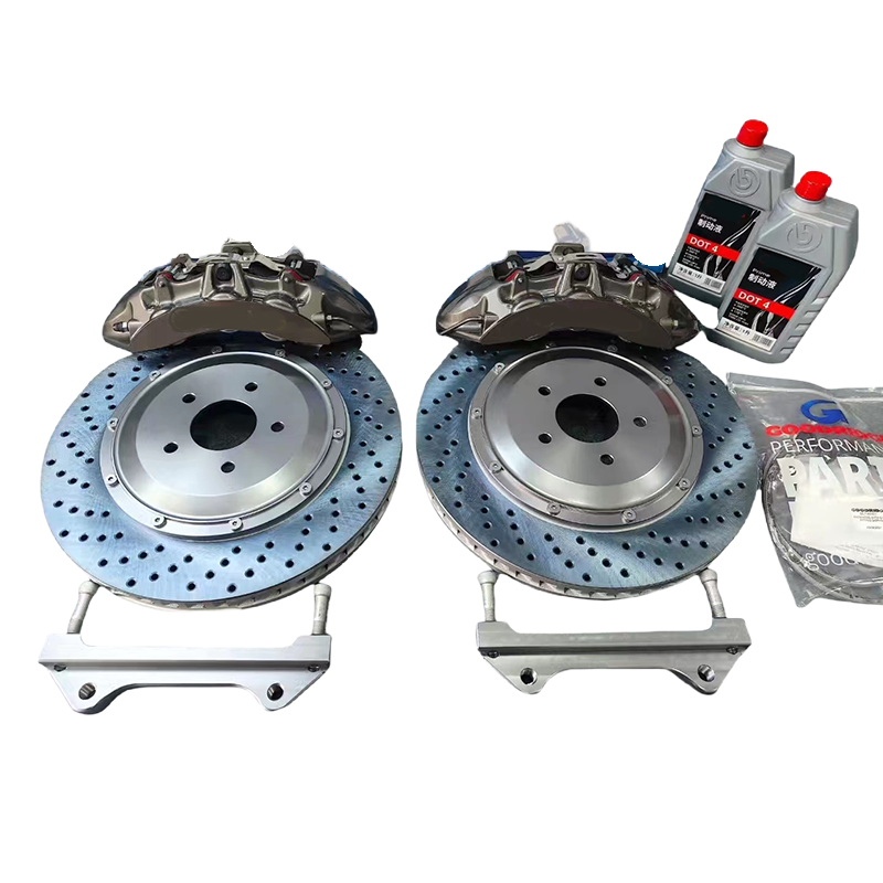 Front Big Racing Customized Red logo 6 Pot Brake Caliper V6 6 Pistons Brakes System for audi bmw E90 F30 with Hole Brake Disc