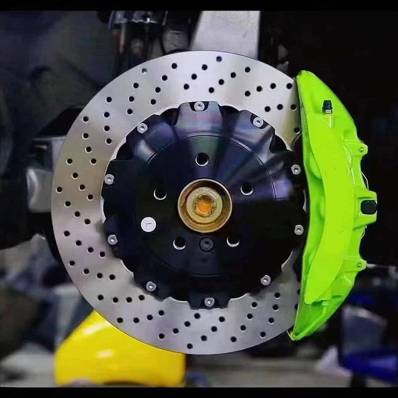 Front Big Racing Customized Red logo 6 Pot Brake Caliper V6 6 Pistons Brakes System for audi bmw E90 F30 with Hole Brake Disc