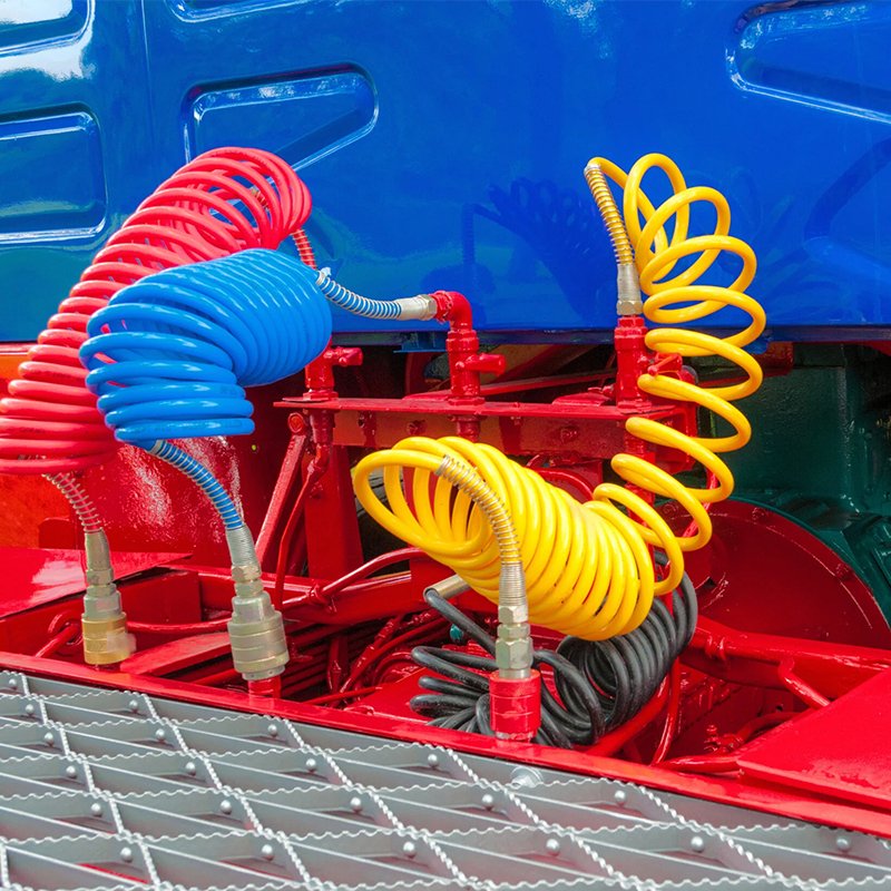 Factory Wholesale 15ft Red and Blue Coil Air Brake Line Hose Set - Truck and Trailer Brakes