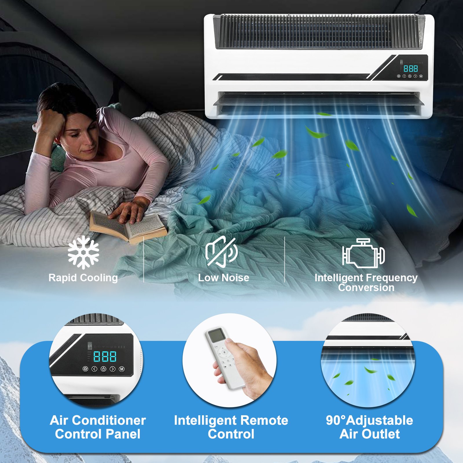 12/24 Volt air Compressor Electric air Conditioner Parking Cooler Auto AC Evaporator for RV Car
