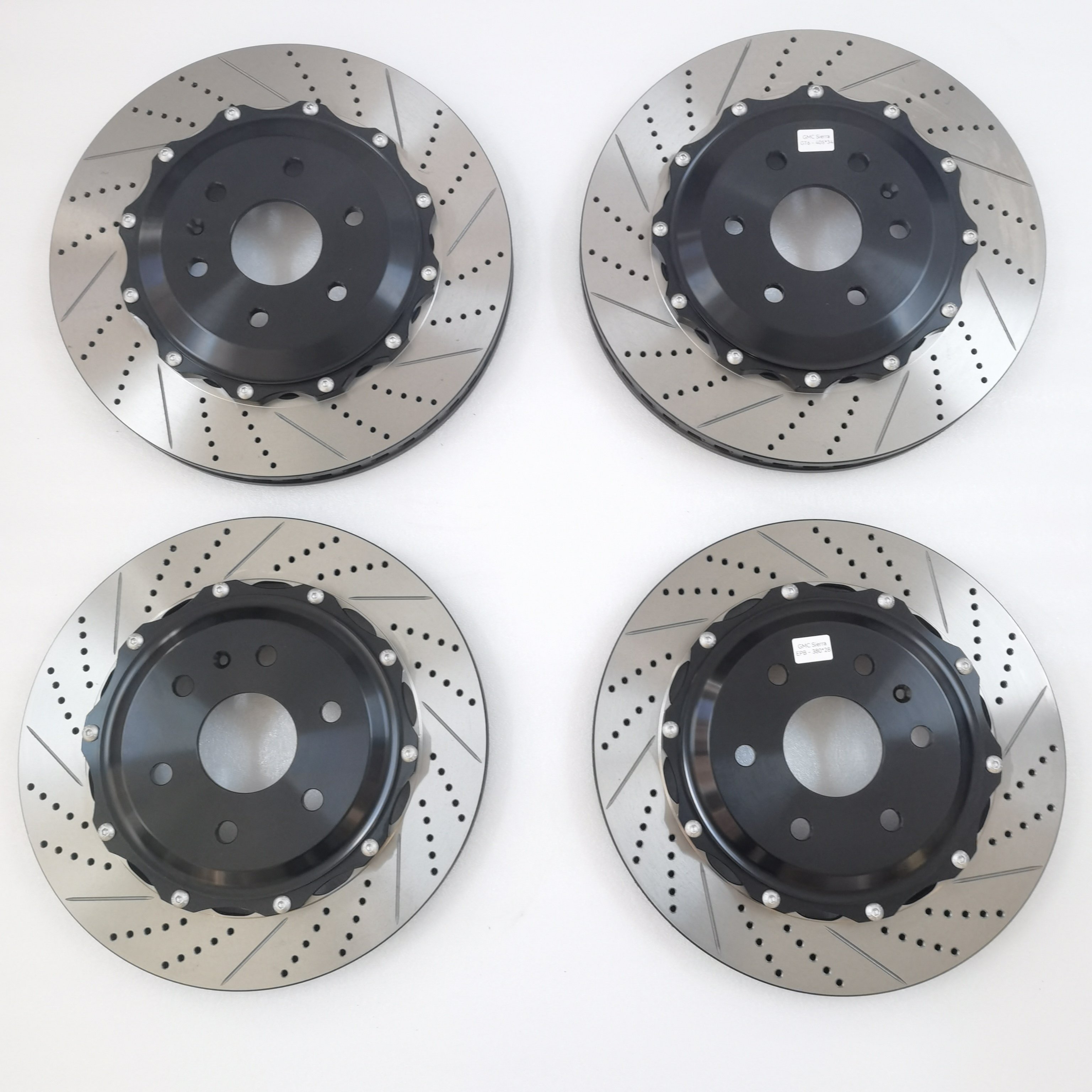 Jekit Auto Drilled Slot Brake Discs Front 400x38 mm and Rear 356x22 mm for Audi S6 Toyota Lexus Models Including Land Cruiser