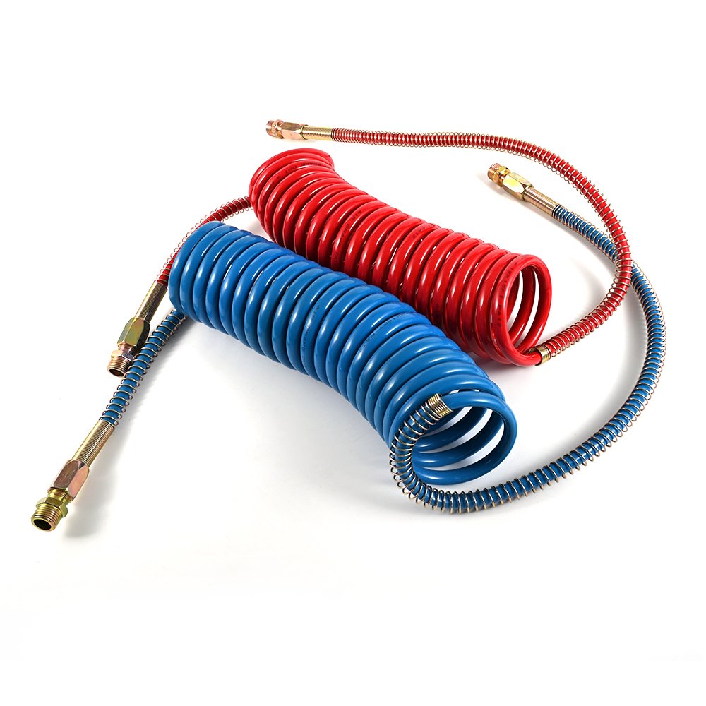 Explosion-Proof Frost-Resistant PP PA Nylon Spiral Coil Air Brake Hose Flexible Air Connections for Trucks Trailers Tractors