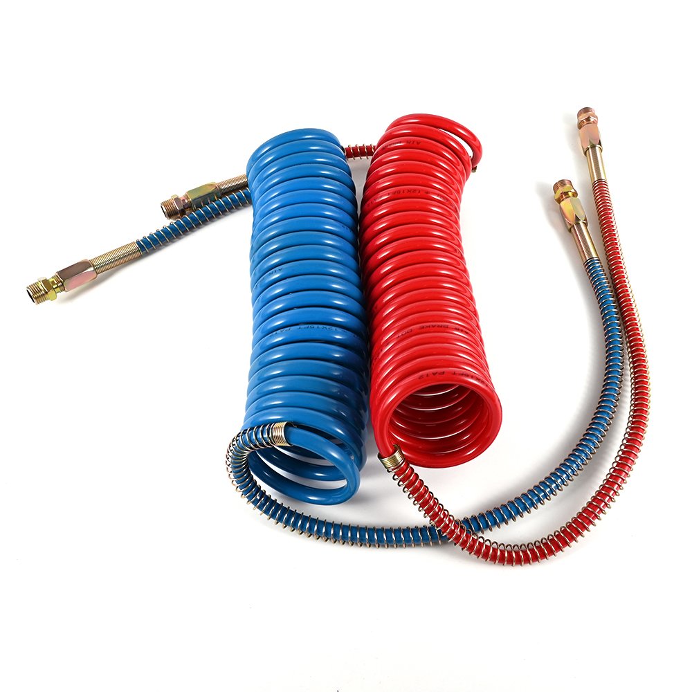 Explosion-Proof Frost-Resistant PP PA Nylon Spiral Coil Air Brake Hose Flexible Air Connections for Trucks Trailers Tractors
