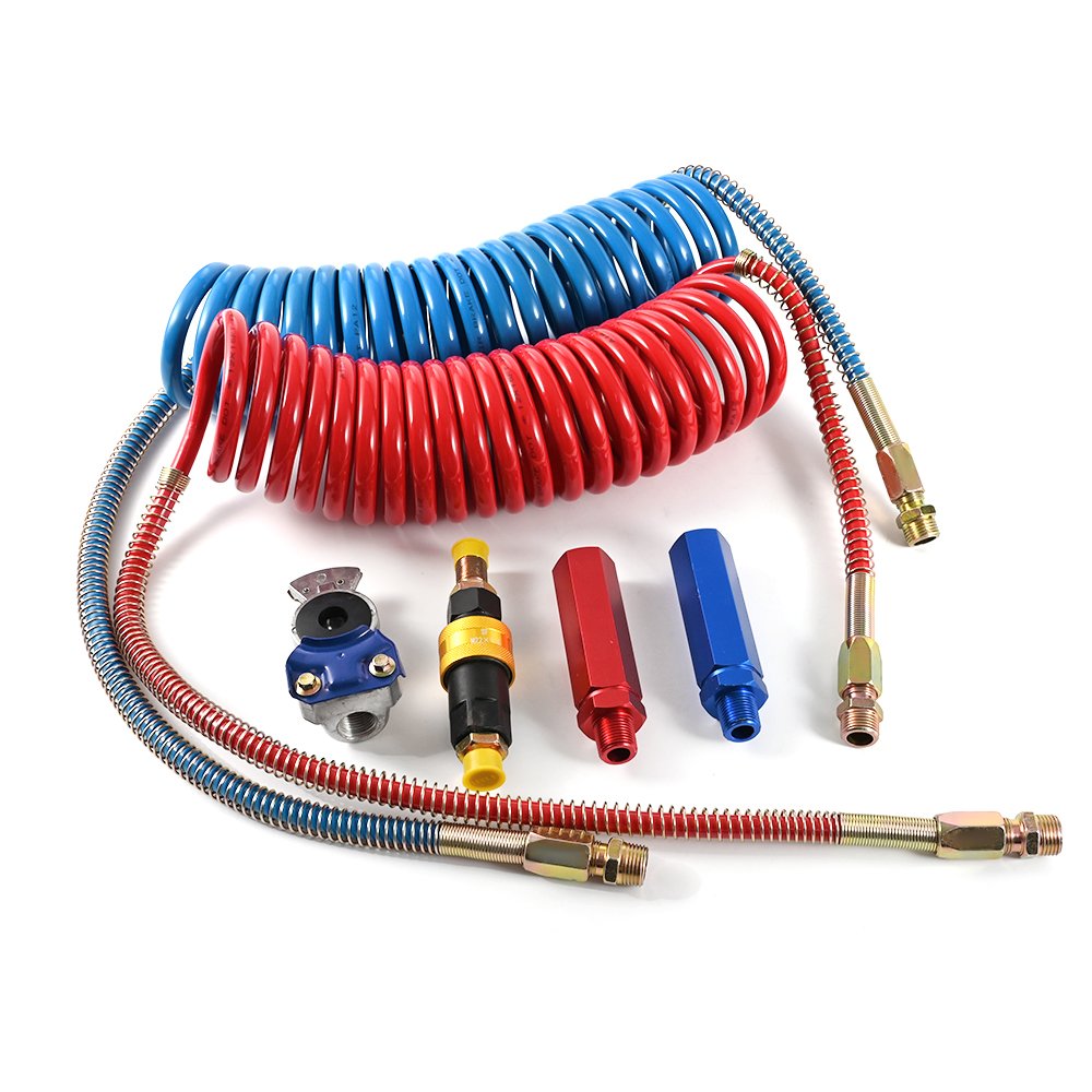 Explosion-Proof Frost-Resistant PP PA Nylon Spiral Coil Air Brake Hose Flexible Air Connections for Trucks Trailers Tractors
