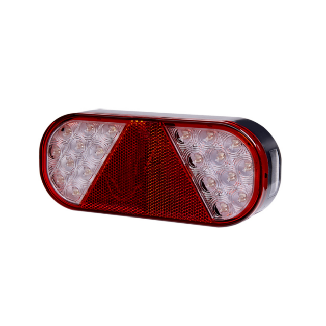 E-MARK Australian Style 12V/24V 10 LED Rear Tail Brake Lamp Taillight Car Trailer Caravan 160*80mm Red Yellow