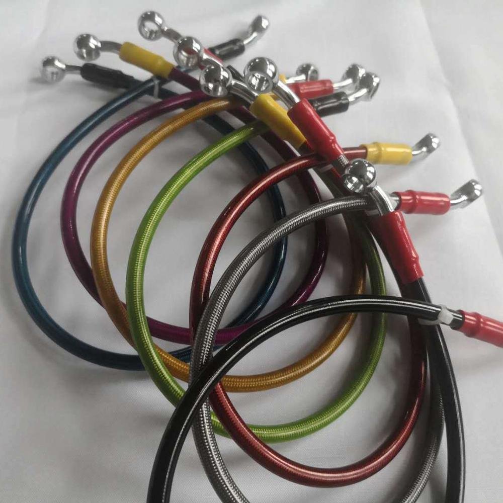 Braided Motorcycle Brake Hose Hydraulic With Elbow Hose Fittings