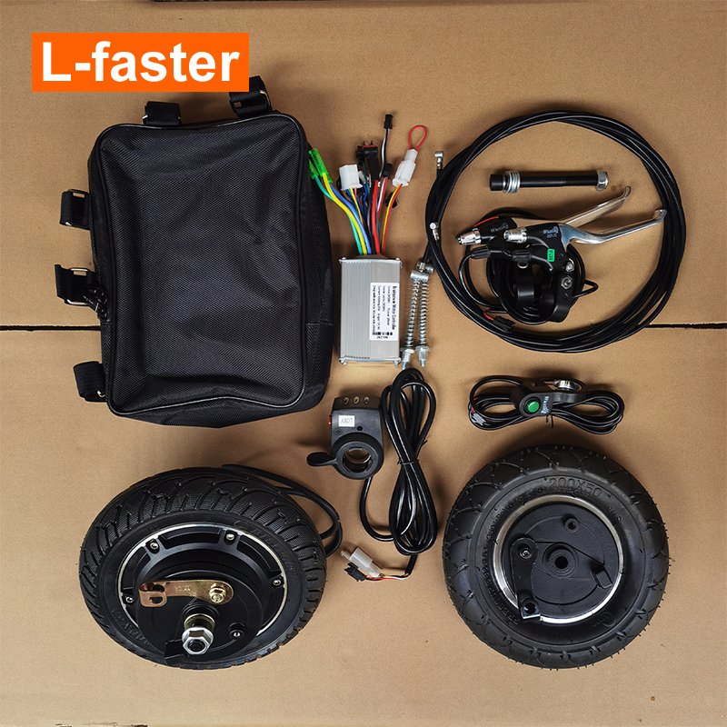 L-faster Diy 8 Inch 350W Electric Kick Scooter Drum Brake Brushless Hub Motor Wheel Kit