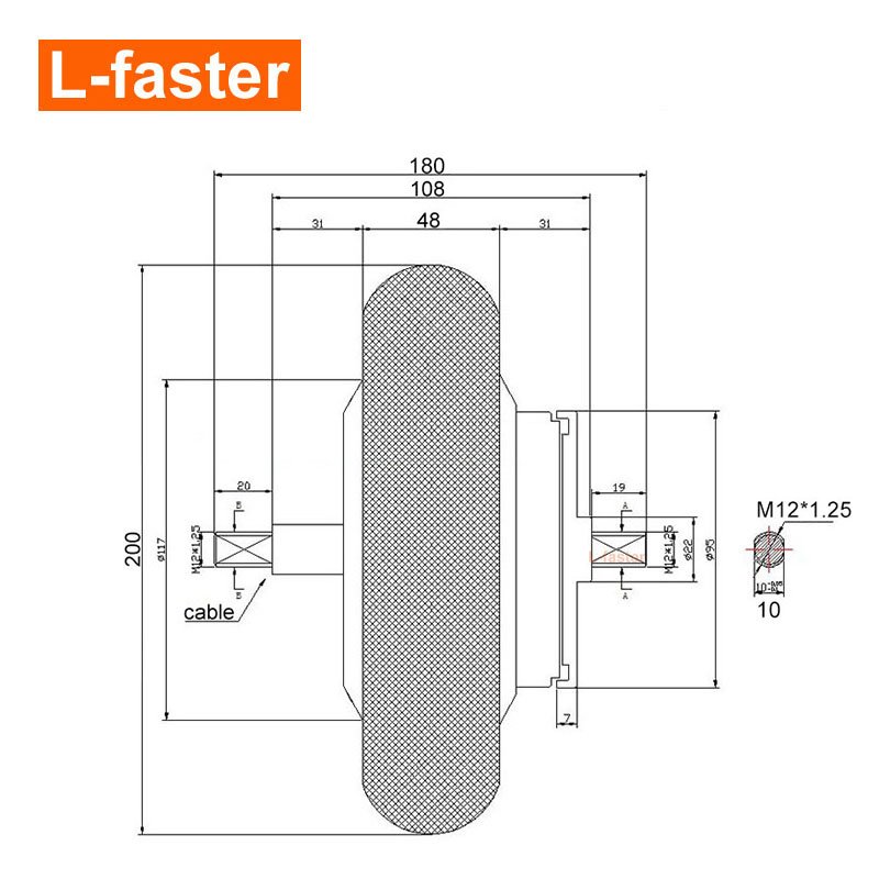 L-faster Diy 8 Inch 350W Electric Kick Scooter Drum Brake Brushless Hub Motor Wheel Kit