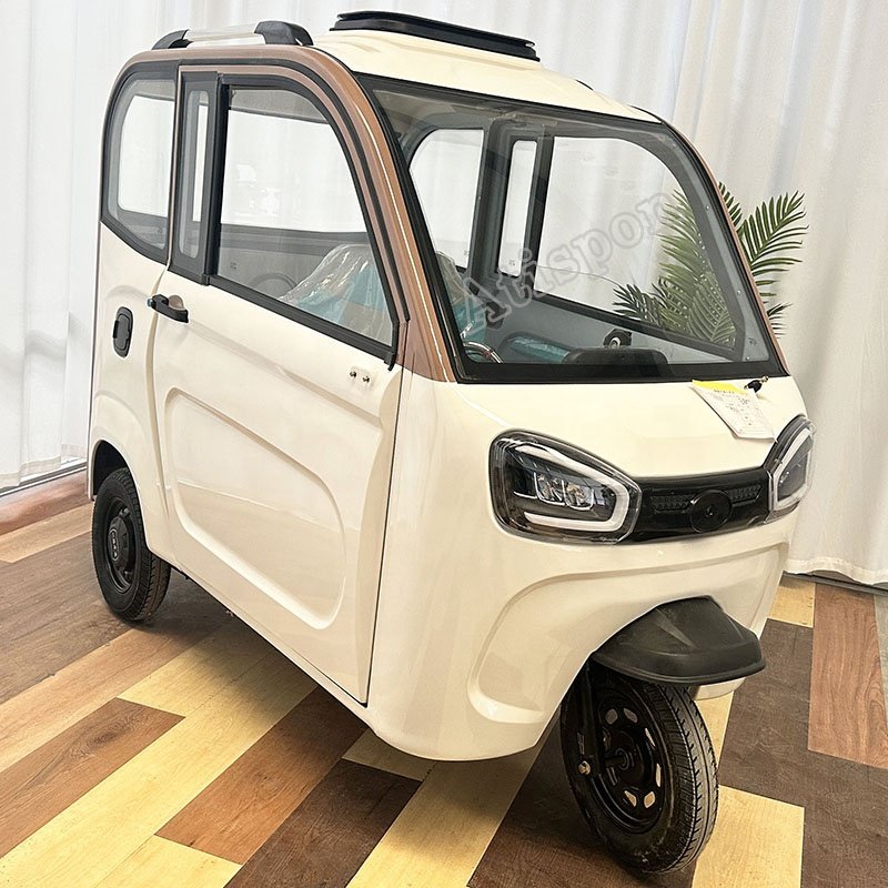 Atispon 3 Wheel Taxi Motorcycle Enclosed Electric Tricycle 3/4 Person Enclosed Scooter