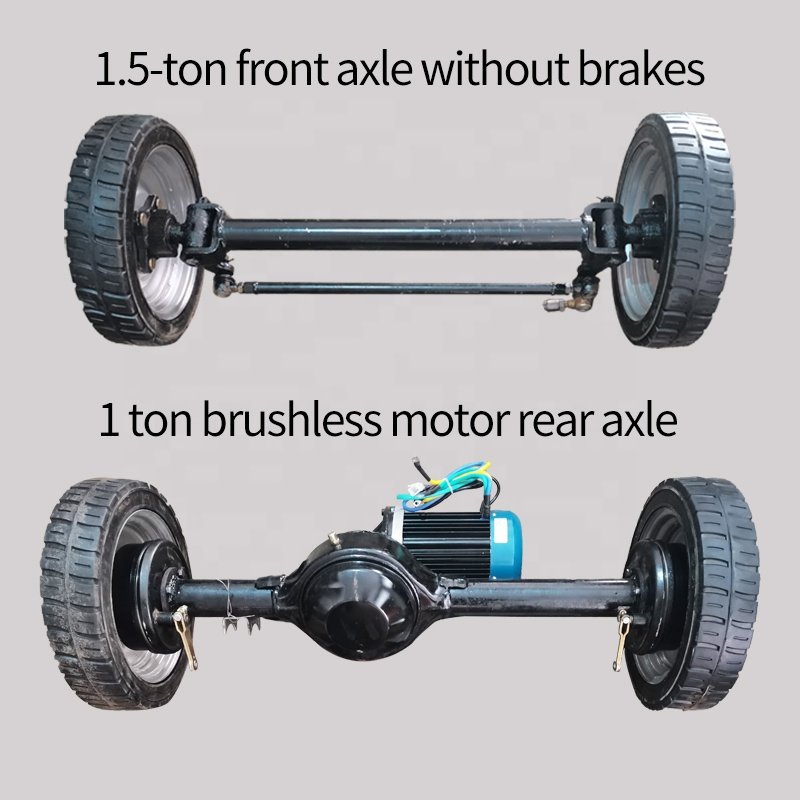 1500W Electric Car Conversion Kit Load 1 Tons Electric Brushless Rear Axle with Front Steering Axle Electric Car Accessories