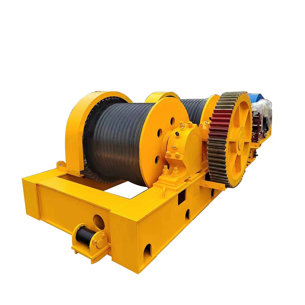 Electric Cable Pulling Winch Machine Disk Type Brake High Speed Double Drum Pulling Electric Winch 100ton
