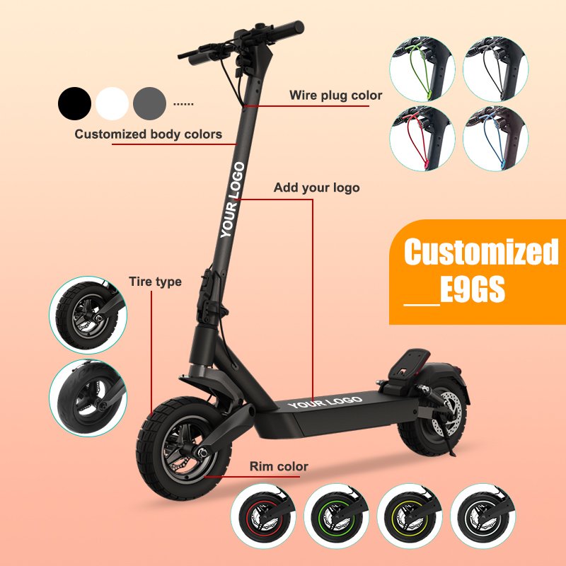 New Two Wheel Rear Drum Brake Off-road Scooter E9GS 500w Motor 10inch Big Tire Aluminum Alloy Adult Electric Mobility Scooter