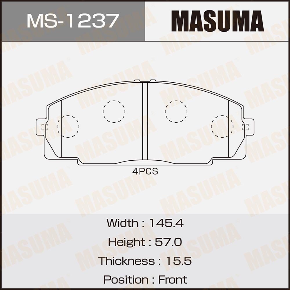 MASUMA MS-1237 Car Japanese Part Brake Pads Brake Shoes on Sale 04465-25040 04465-26260 Brake Pad for HiaceToyota