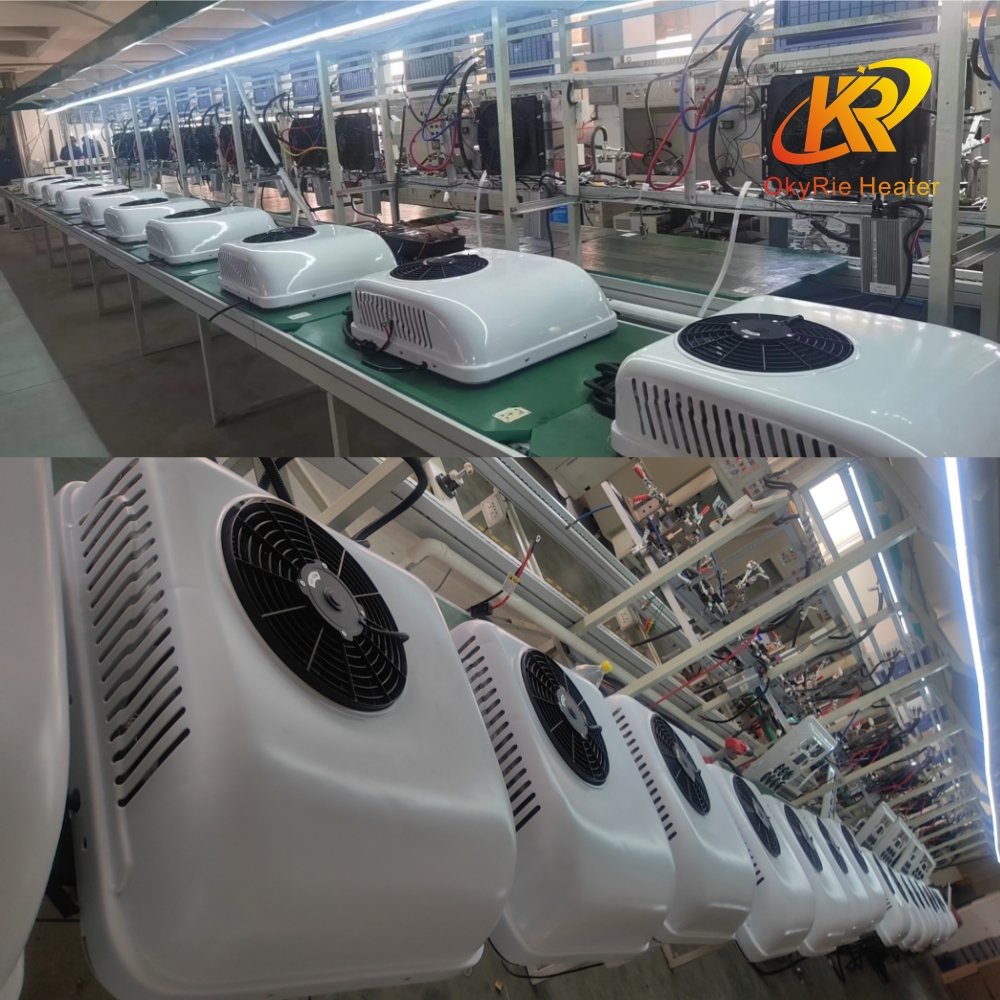Okyrie Auto Parking Conditioner 12V/24V/48V/60V/72V DC Roof AC Unit Electric Rooftop Heat & Cool for Truck Caravan RV & Van