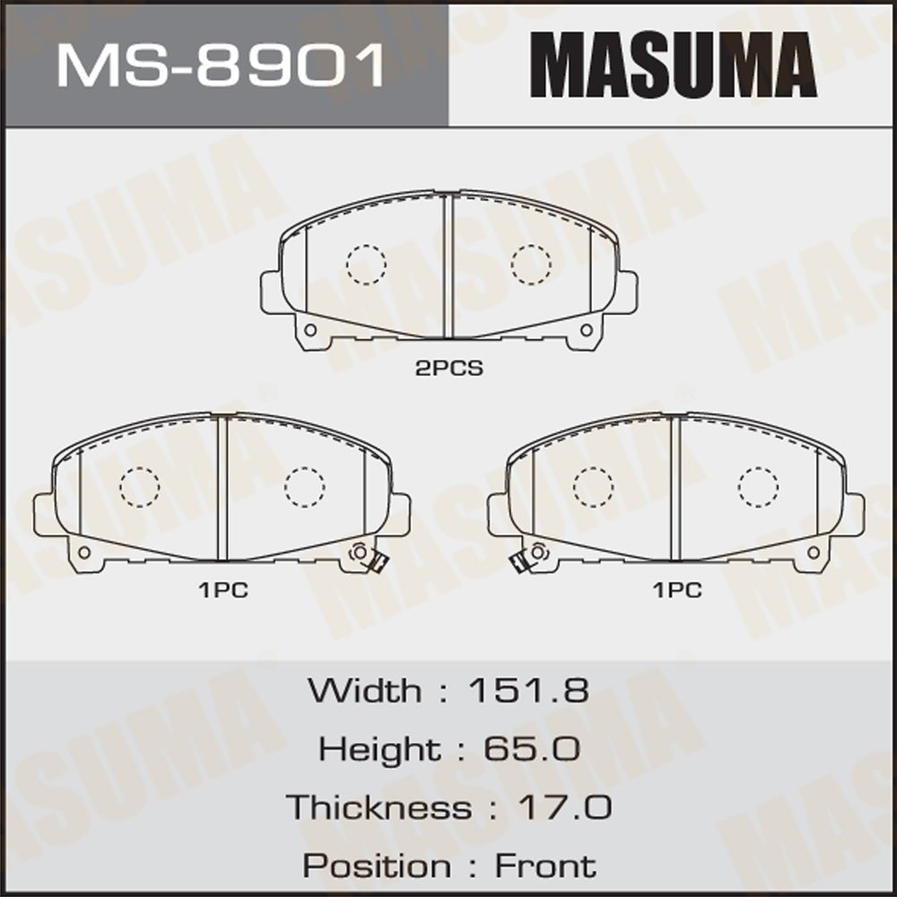 MS-8901 MASUMA High Quality Brake Pads Ceramic Auto Brake Pads for Hyundai for Toyota for Corolla Brake Pads