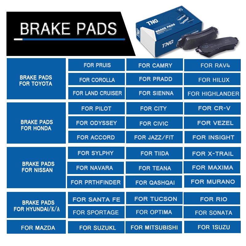 Factory Price Automotive Brake Pad for Toyota FJ CRUISER 4RUNNER FORTUNER CAMRY COROLLA