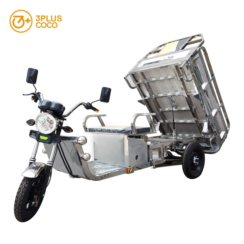 Stainless Steel Electric Cargo Tricycle Electric Scooter 3 Wheel Tricycle Electric Cargo Bike
