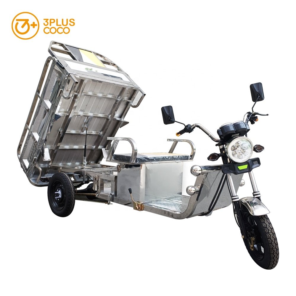 Stainless Steel Electric Cargo Tricycle Electric Scooter 3 Wheel Tricycle Electric Cargo Bike