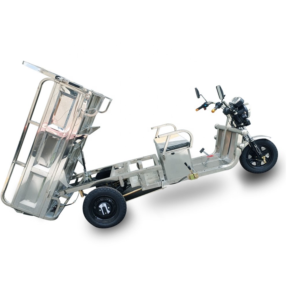 Stainless Steel Electric Cargo Tricycle Electric Scooter 3 Wheel Tricycle Electric Cargo Bike