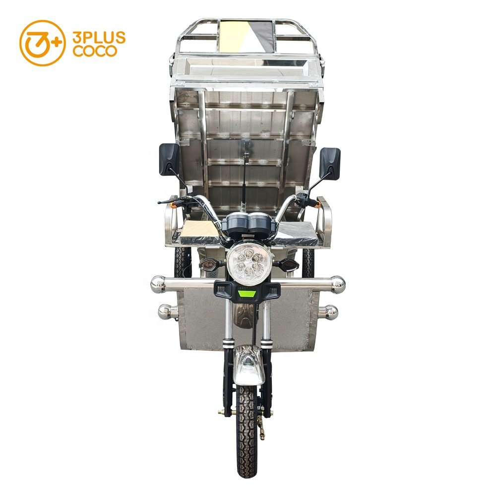 Stainless Steel Electric Cargo Tricycle Electric Scooter 3 Wheel Tricycle Electric Cargo Bike