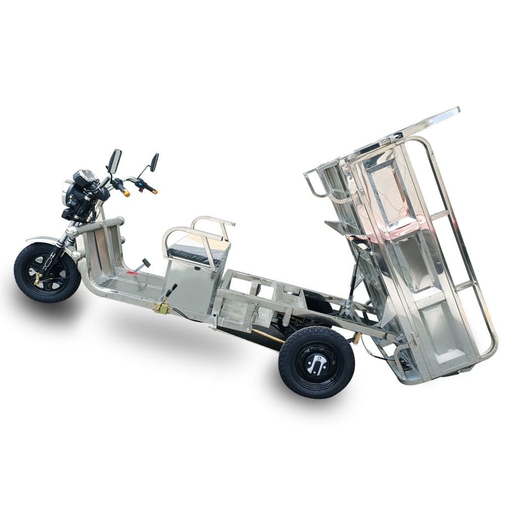 Stainless Steel Electric Cargo Tricycle Electric Scooter 3 Wheel Tricycle Electric Cargo Bike