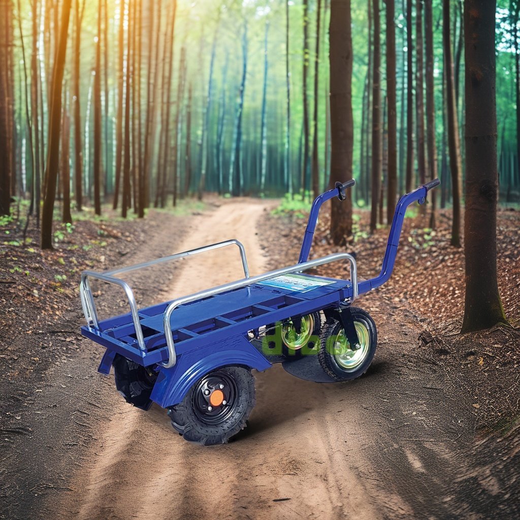 Heavy-duty Gear Drive Drum Brake High Capacity Electric Propulsion Thickened Metal Hand Truck Carts With Removable Guardrails
