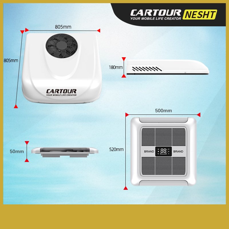 Electric R134a Refrigerant 12v Parking Air Conditioner Roof Mounted 7500 BTU Rv Air Conditioners