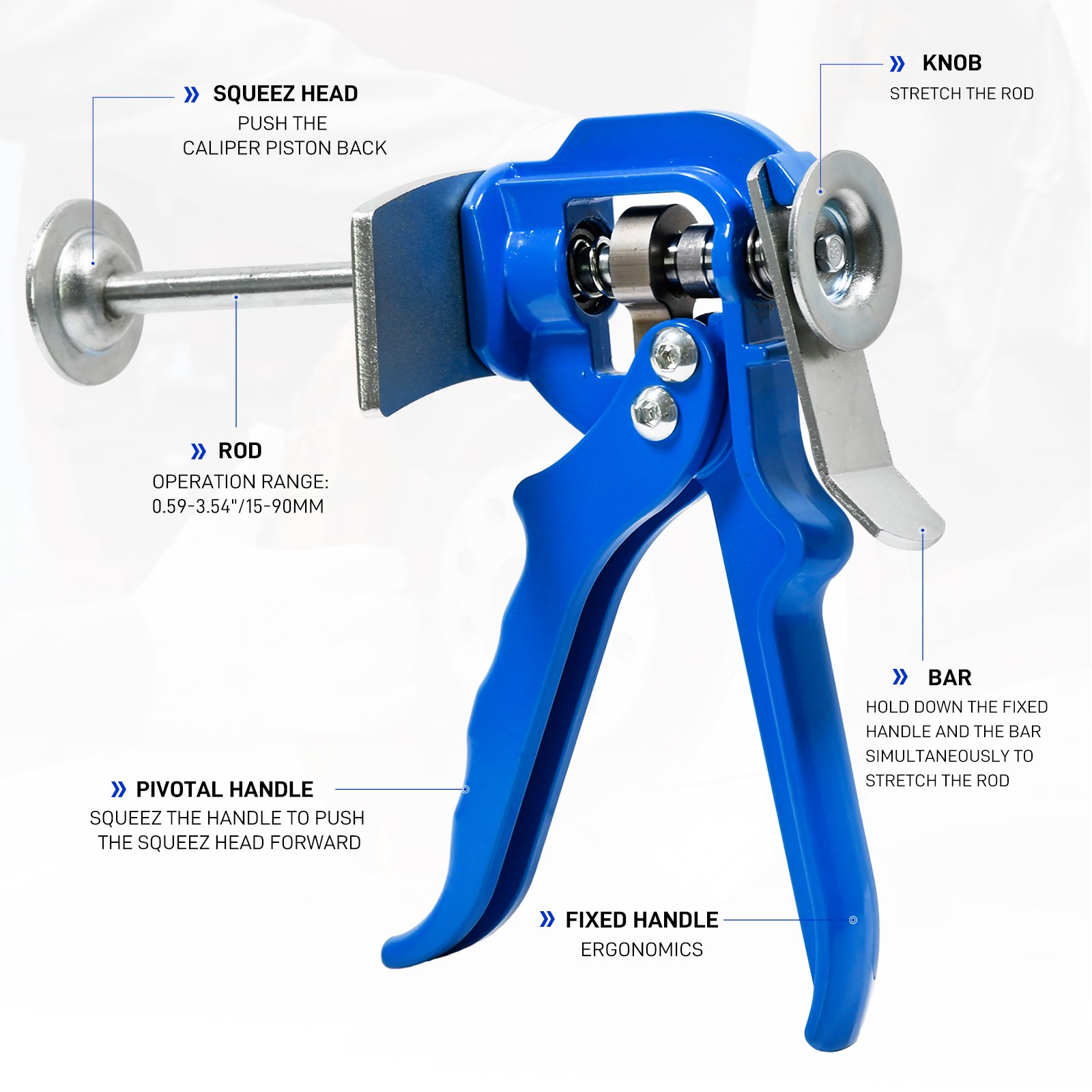 Sunbright Automotive Tools Single Speedy Brake Pad Spreader Brake Piston Brake Caliper Compression Tool