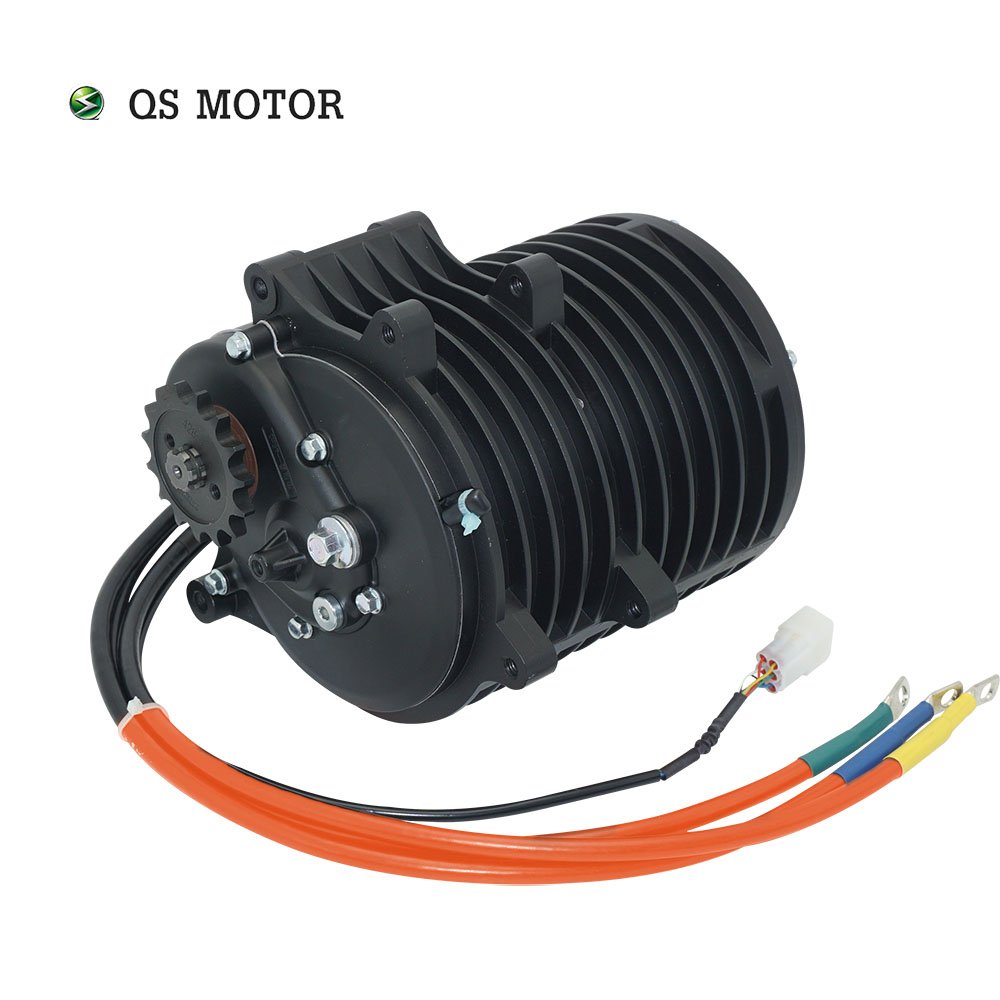QSMOTOR 138 3000W V3 70H 5500W Max Continuous 72V 100KPH Mid Drive Motor Conversion Kit with EM150-2SP Controller for Go-kart