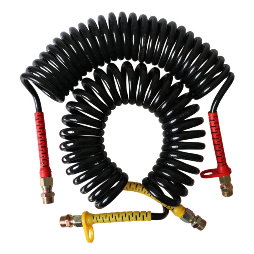 HJYAJZT brand Durable PA12 Air Spiral Coiled Tubing Brake System Universal Auto Pneumatic Trailer Semi Truck Air Hose