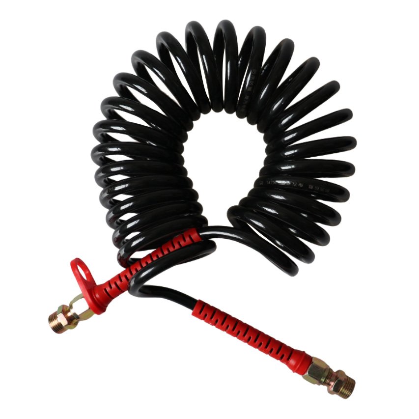 HJYAJZT brand Durable PA12 Air Spiral Coiled Tubing Brake System Universal Auto Pneumatic Trailer Semi Truck Air Hose