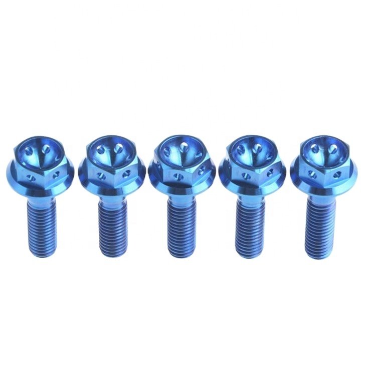 M10x1.25 Titanium Banjo Bolts Motorbike ISO/DIN Standard Hex Head Bolts 16mm Length CNC Gr5 Titanium Brake Caliper Screw