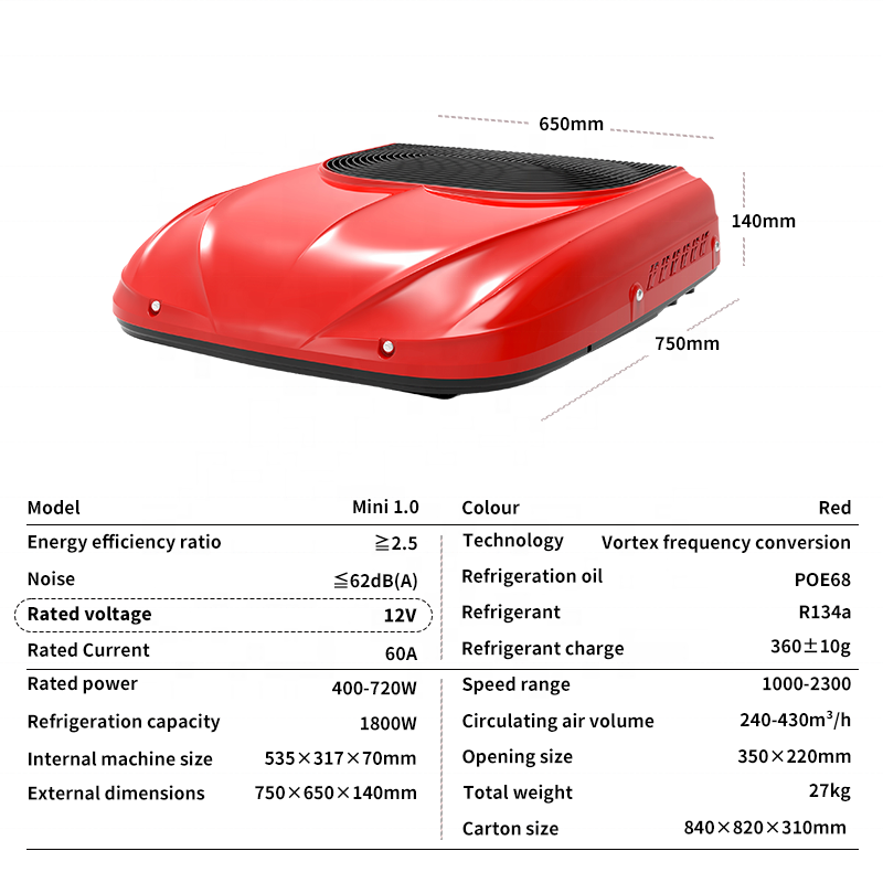 Mini 12 Volt Auto Parking Conditioner Roof Top Roof Top Conditioning Parking Air Accondi Parking Air Conditioner 12v 24v