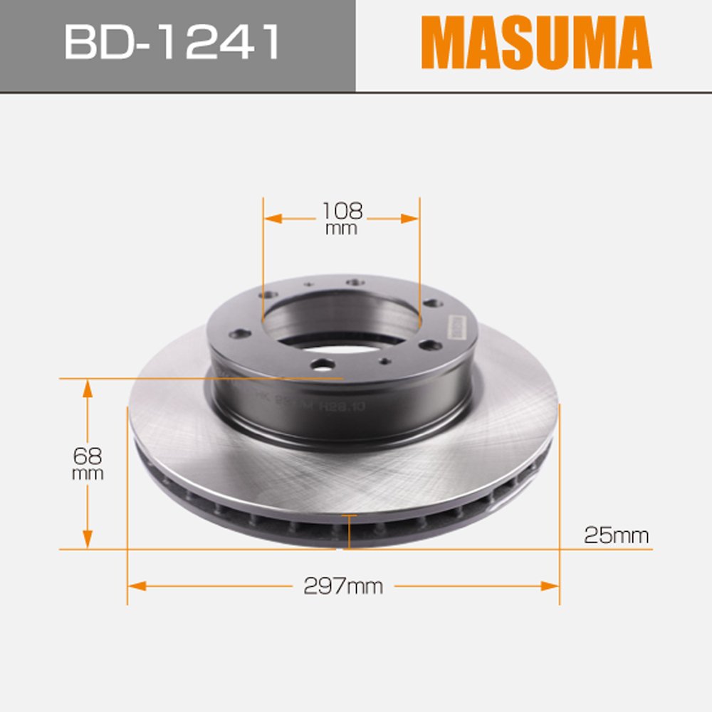 MASUMA BD-1241 Brake Disc for Toyota Hilux 4Runner HIACE 43512-0K060