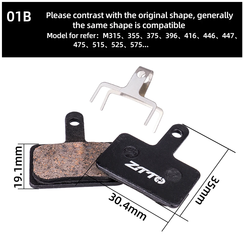 ZTTO MTB Bicycle Semi Metallic Brake Pads for M575 M495 M486 M485 M355 M395 M315 Fit for Bike Disc Brake Pads