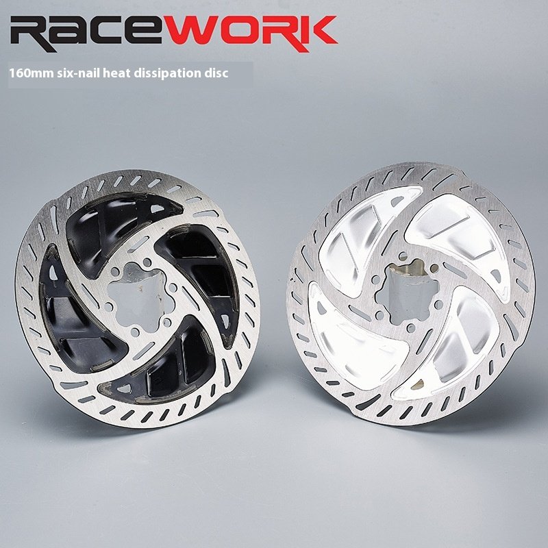 New 160mm Wear-Resistant Heat Dissipation Disc Brake Pad for Mountain Bikes Road Bicycles BMX Six Nail Oil Brake Disc Brake Pad