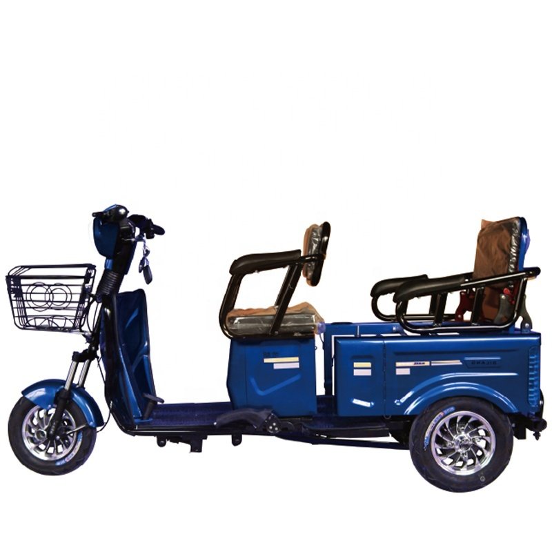 High Quality 3 Wheel Electric Cargo Tricycle Drum Brake Electric Passenger Tricycle for Elderly