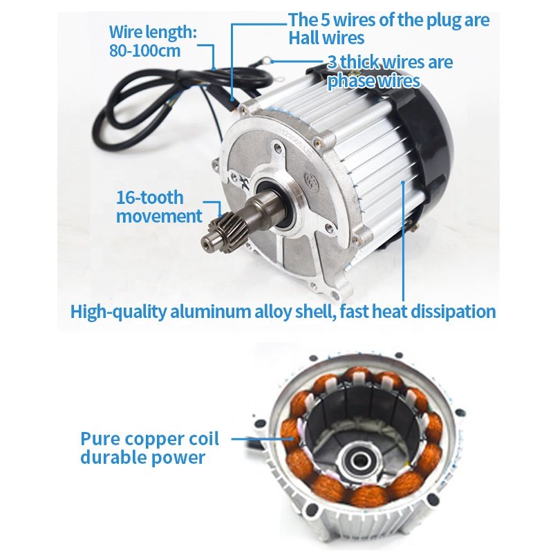 Customized 800 1000 1200w Dc Brushless Low Speed Electric Motor Brake Rear Axle Gear Reducer Differential Electric Tricycle