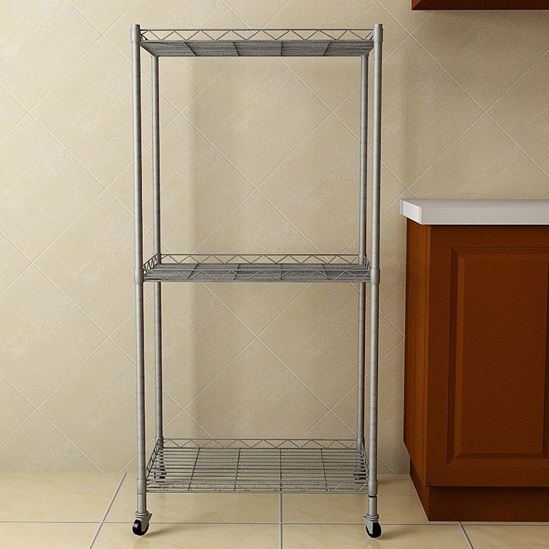 3 Layers with Brake Wheel High Bearing Capacity Storage Shelf, Home Storage Organizer