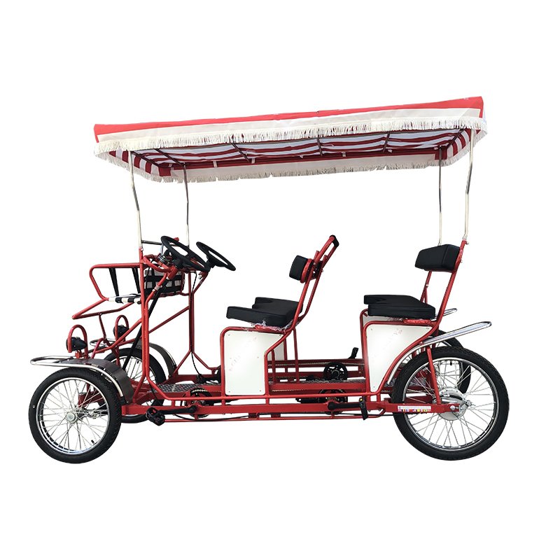 US Inventory China Wholesale Leisure Pedal 4 Wheel Tandem Bicycle Four Seats Quadricycle