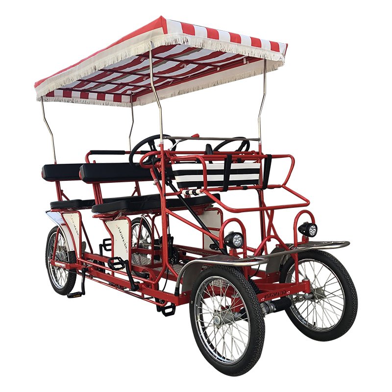 US Inventory China Wholesale Leisure Pedal 4 Wheel Tandem Bicycle Four Seats Quadricycle