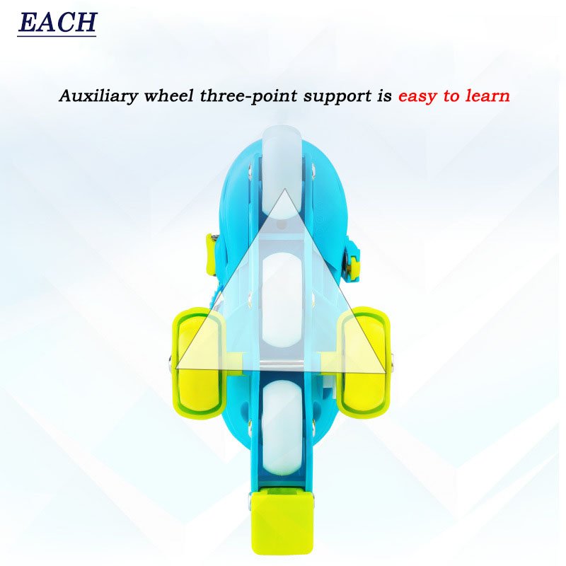 EACH Adjustable Skate Wear-resisting & Breathable Roller Skates Single Flashing Roller Removable Roller Skate Shoes for Begin