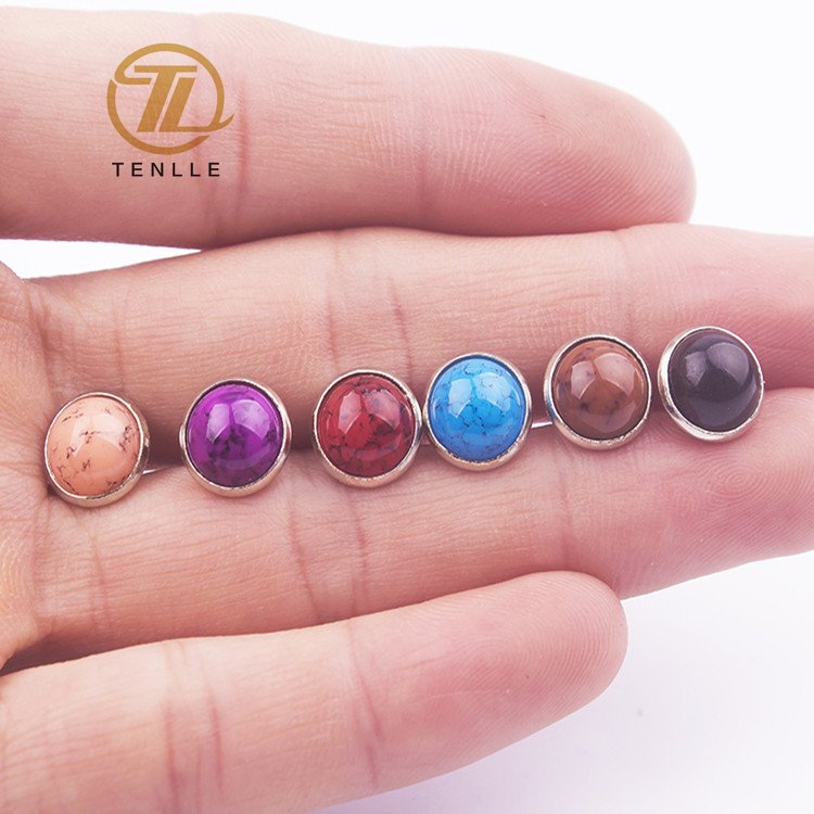 Colorful Artificial Gem Mushroom Rivets Cap Stud for Bag Clothes Leather Decoration DIY Craft Accessory
