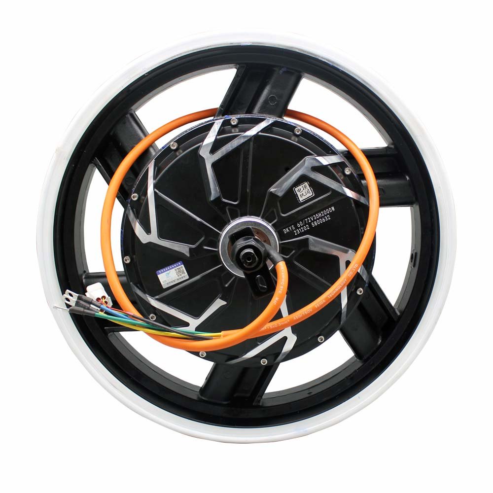 DKYS 17 Inch V3 2000W 35H48-96V Brushless Motorcycle DC Disc Brake Motor Suitable for Electric Motorcycles