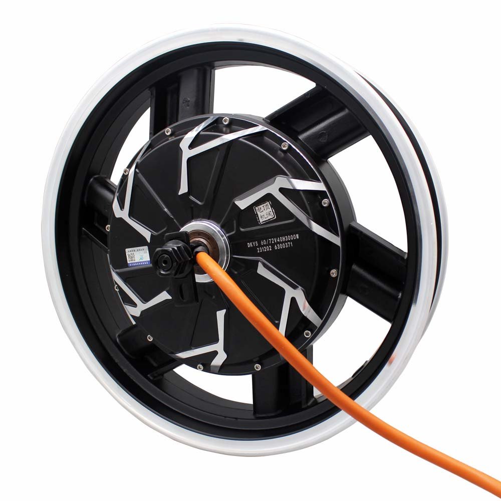 DKYS 17 Inch V3 2000W 35H48-96V Brushless Motorcycle DC Disc Brake Motor Suitable for Electric Motorcycles
