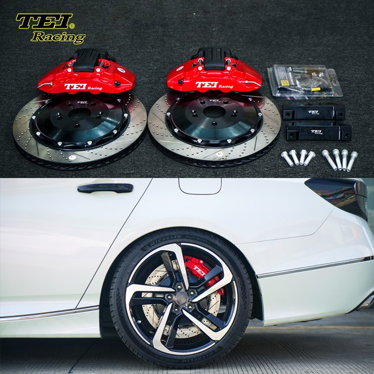 BBK Front 6 Pot and Rear 4 Pot E-BRAKE Caliper Big Brake Kit Keep Car EPB Auto Brake System for 2018 Year Accord 18 Inch Car Rim