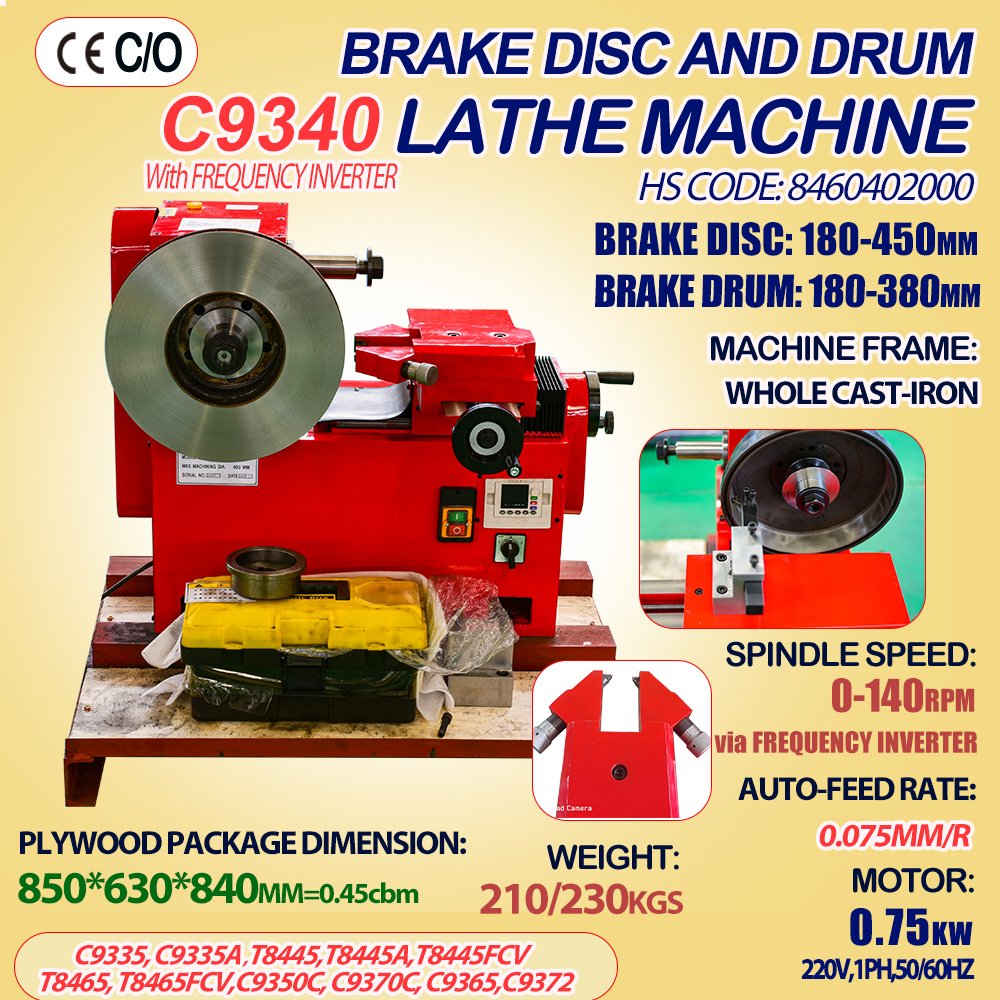 C9340 C9350C C9370 Best Quality Brake Disc Grinding Machine Brake Disc Skimming Machine Mobile